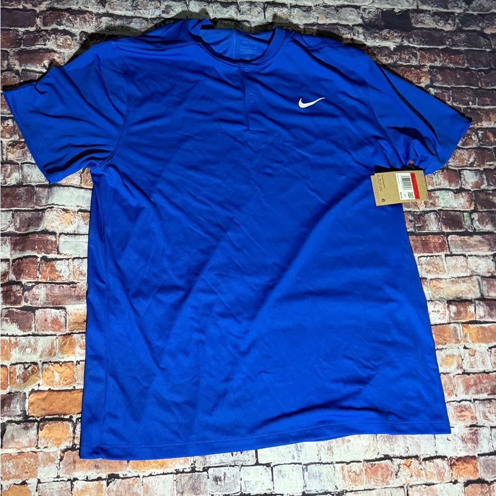 Nike Men's Royal Blue Short-Sleeve Polo with Swoosh